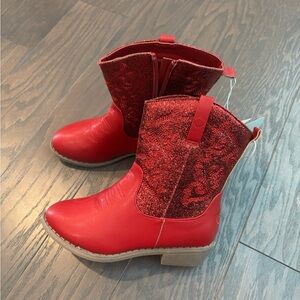New - girl’s red sparkle cowgirl boots, size 3